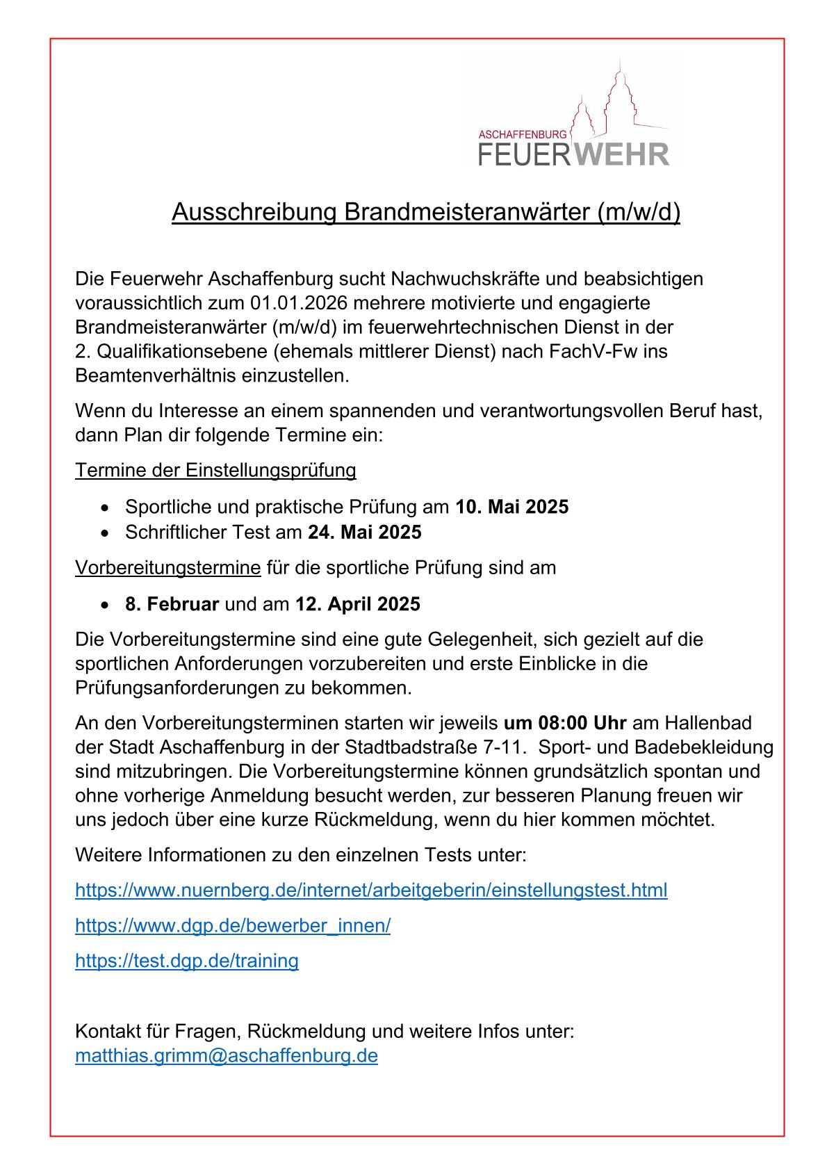 Info Ausschreibung 2025