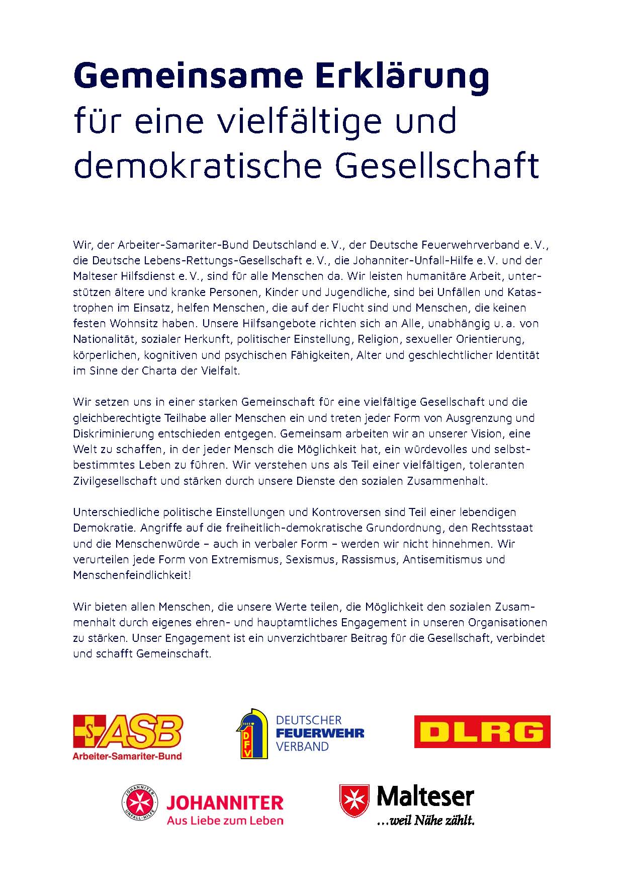 240523 Gemeinsame Erklaerung Hiorgs Demokratie und Vielfalt