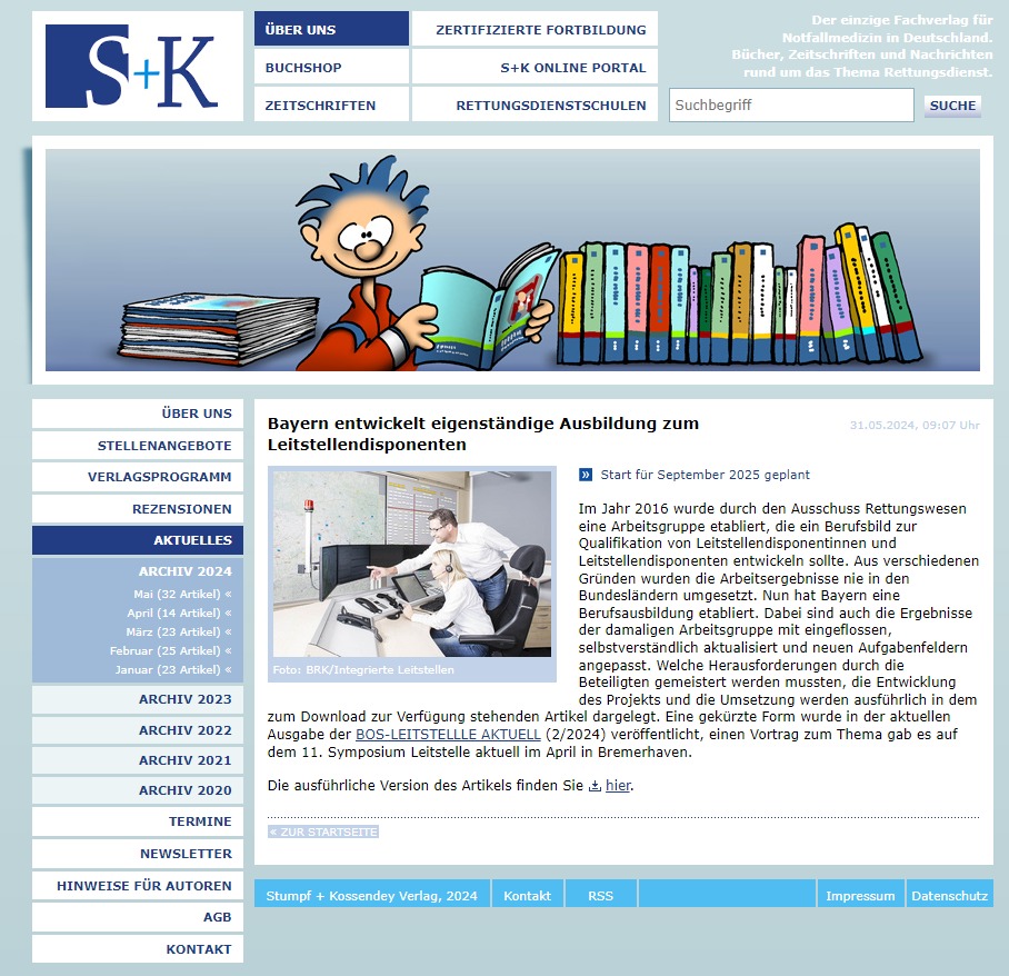 240601 Artikel skverlag.de Leitstellendisponent
