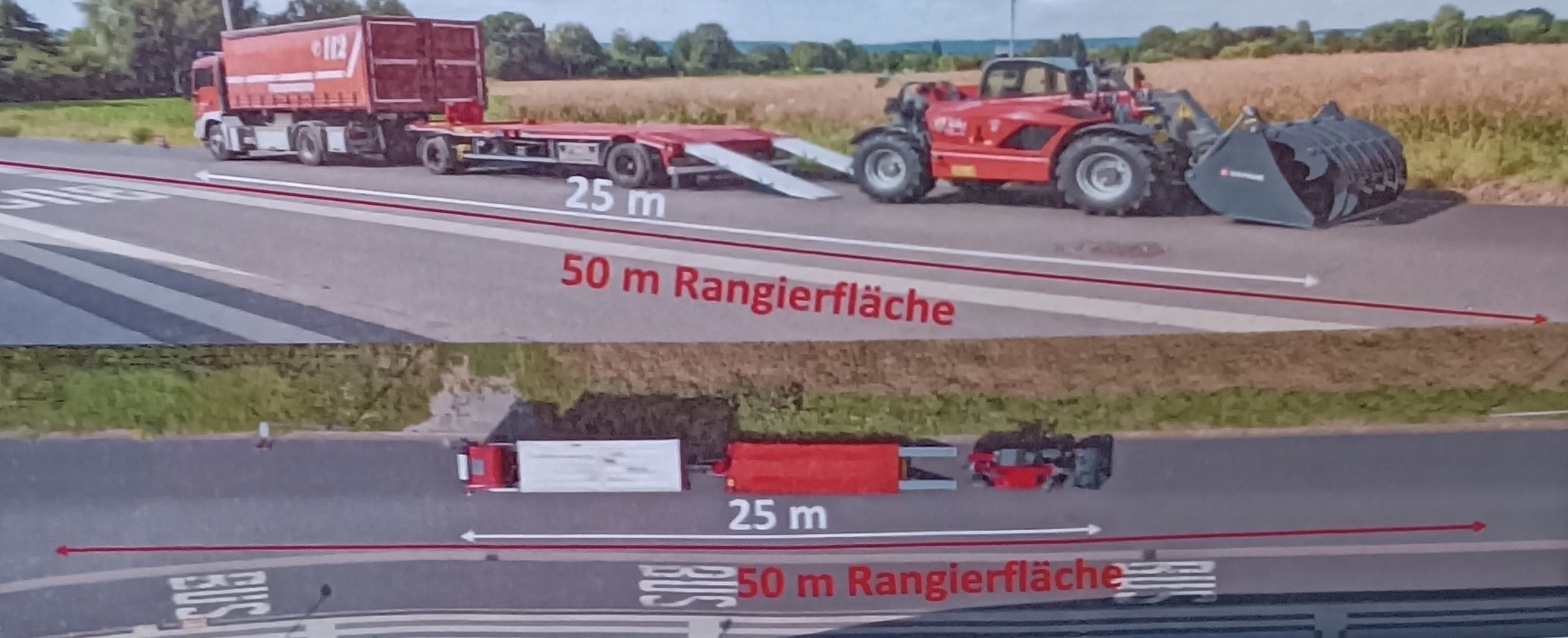 Teleskoplader Rangierfläche zum Be und Entladen