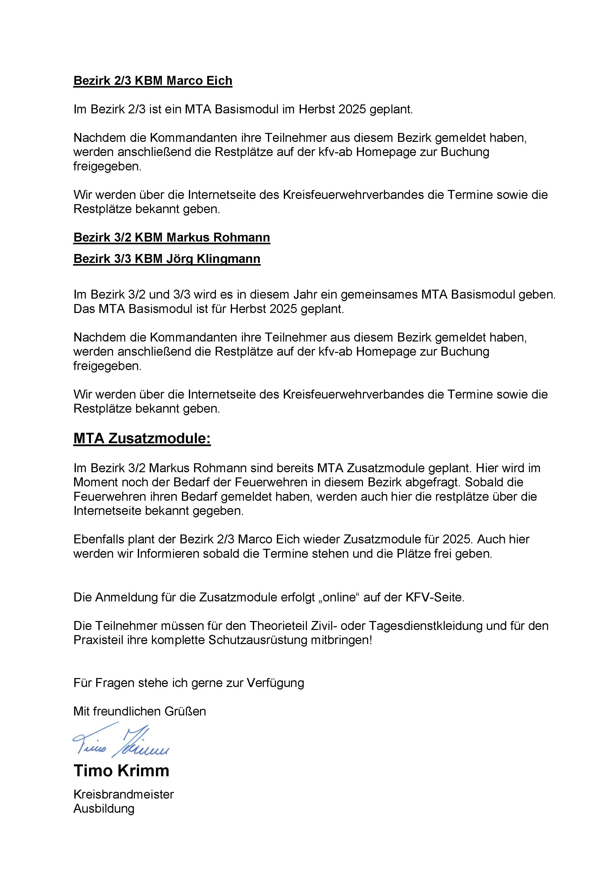 Rundschreiben MTA Basismodule Zusatzmodule 2025 Seite 3