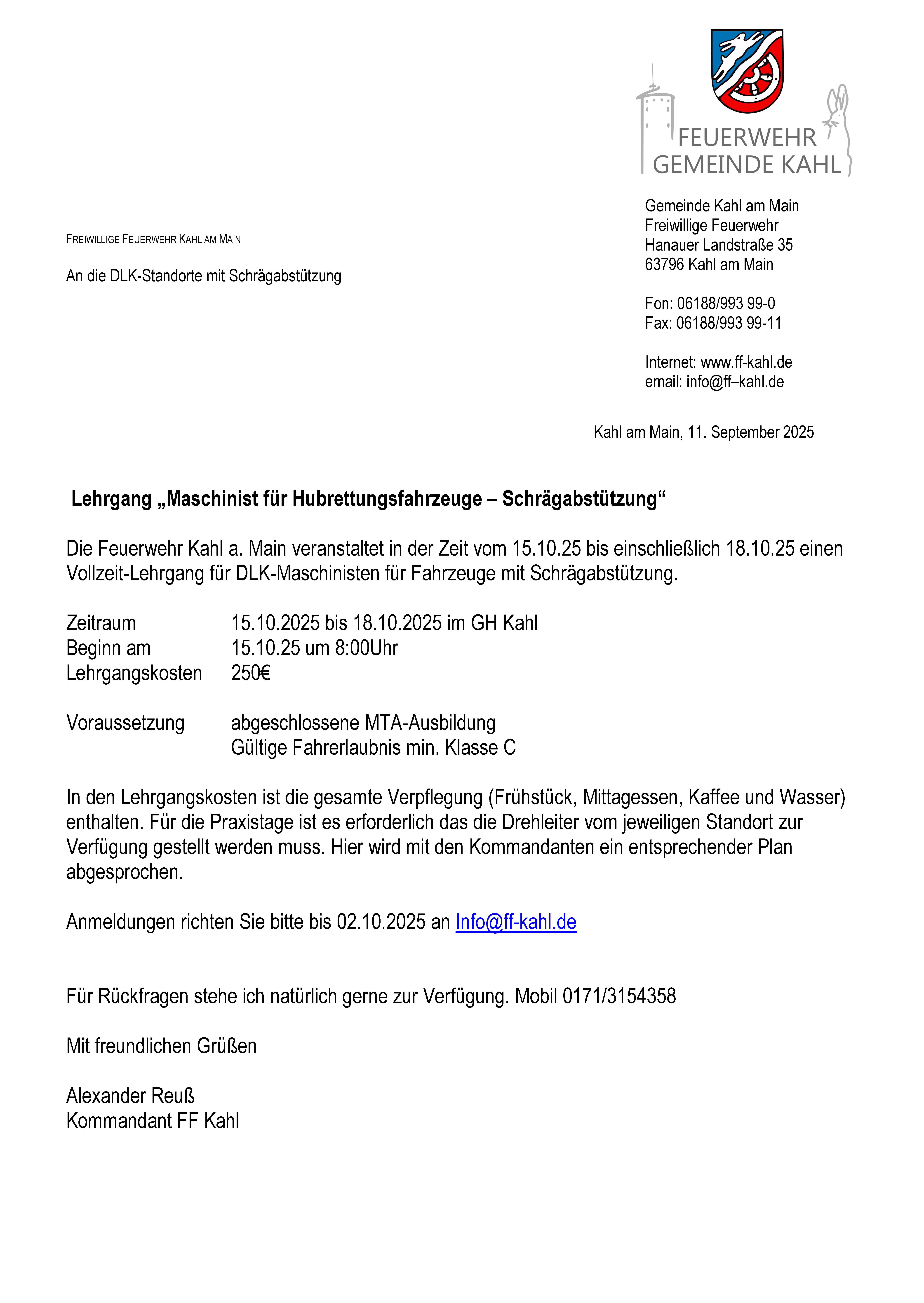 Einladung DLK Maschinisten Lehrgang Seite 1