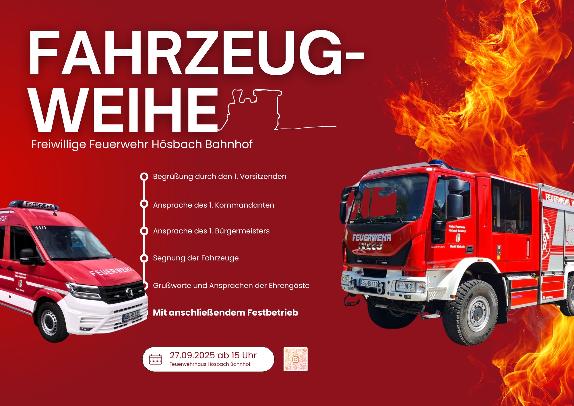 FF Hösbach Bahnhof Fahrzeugsegnung 27.09.25