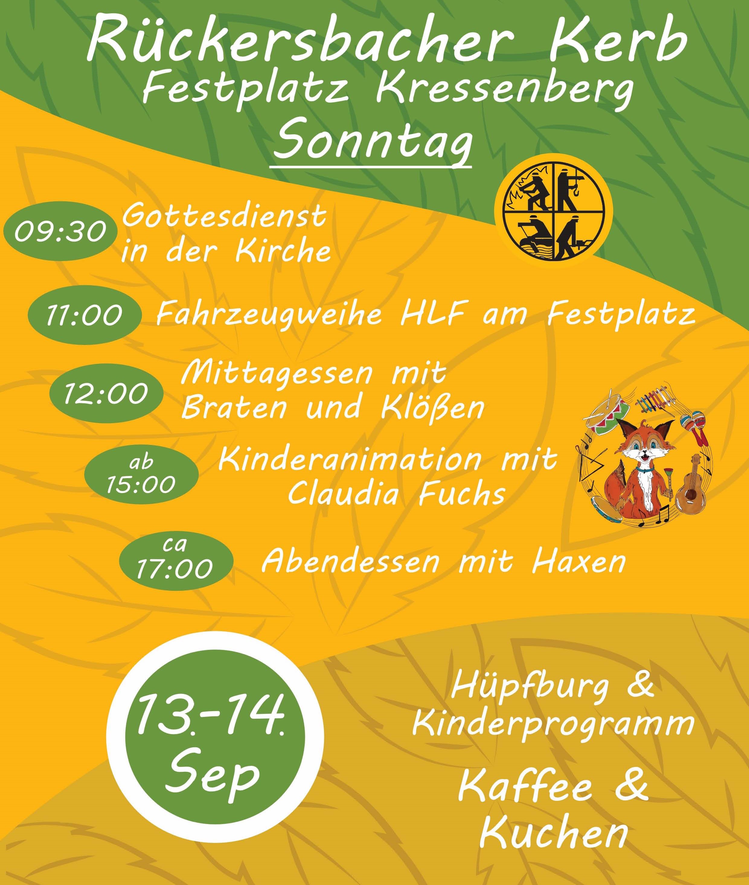 Rückersbach Programmflyer Sonntag