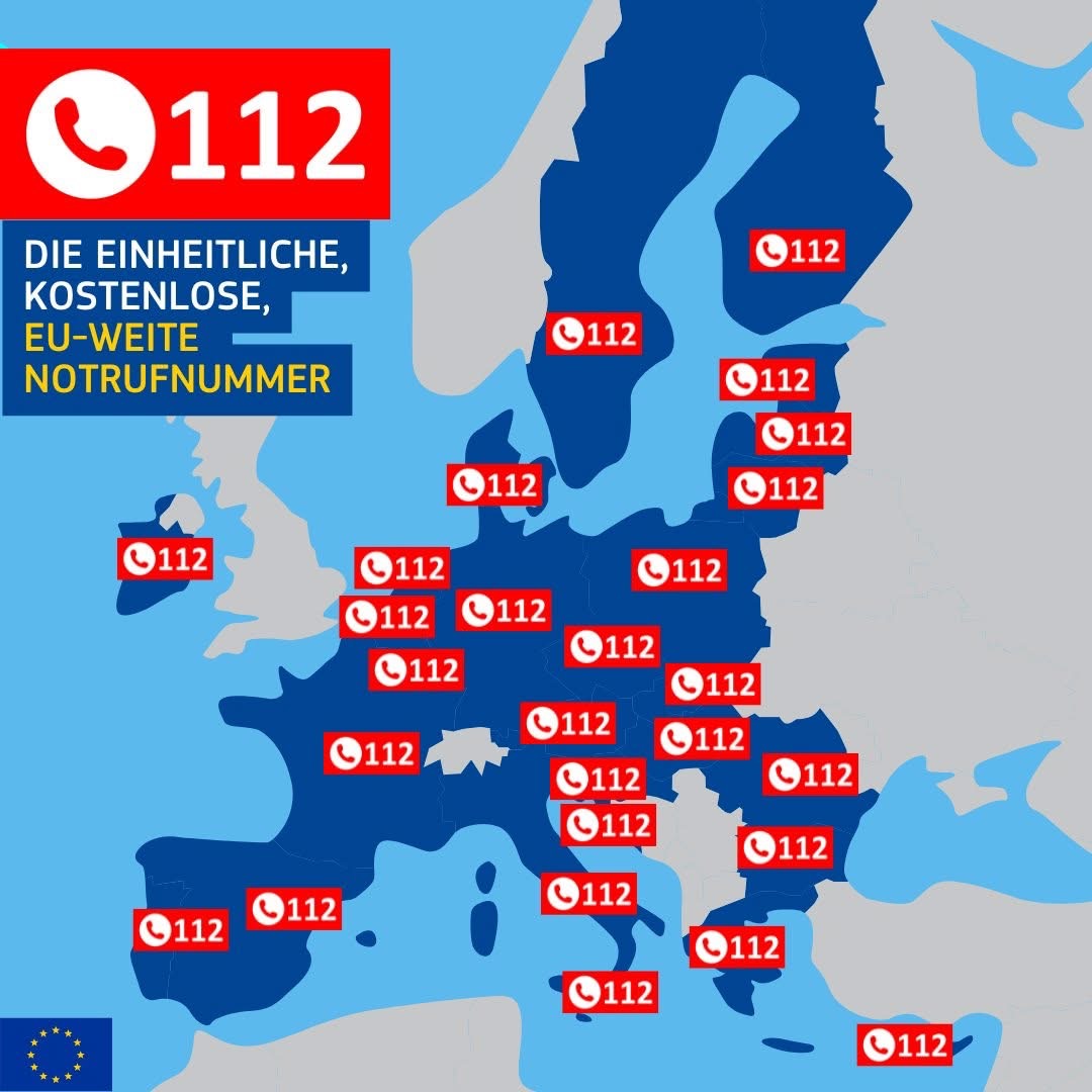Notruf 112 Europakarte