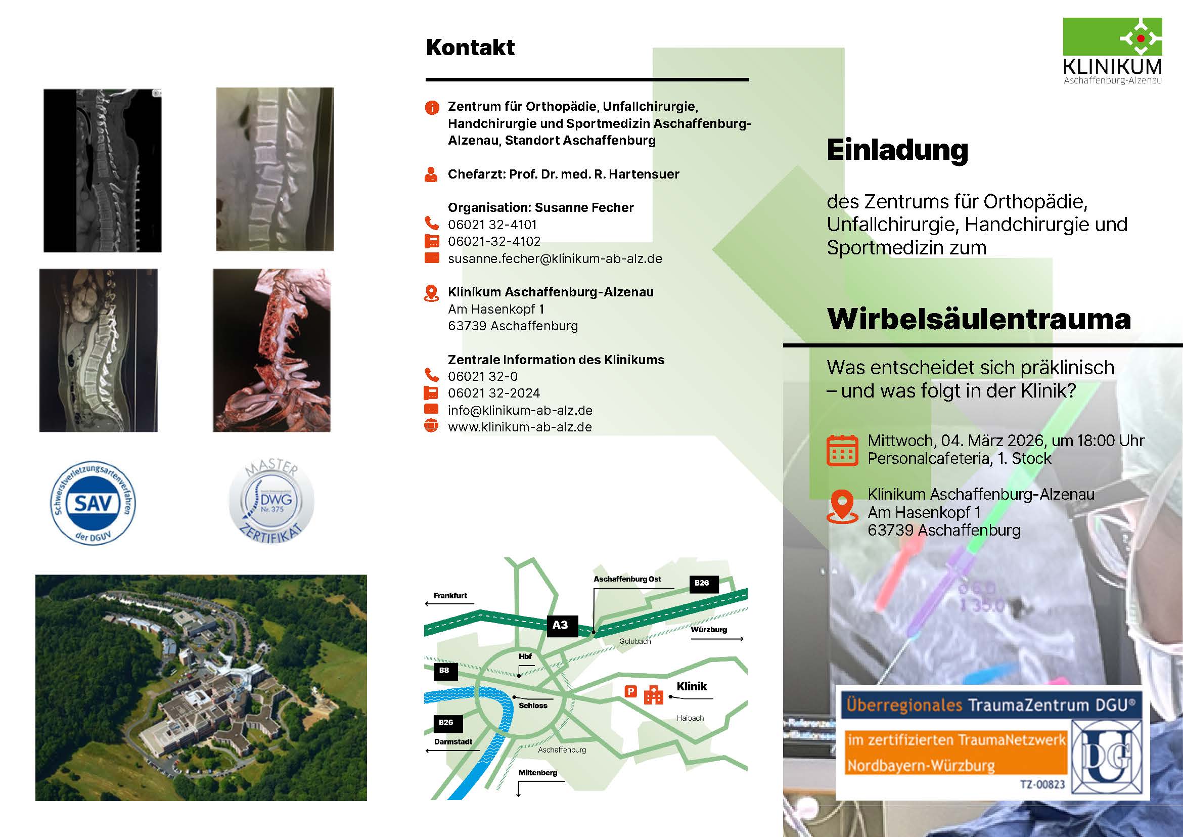 Einladung zur Fortbildung Wirbelssäulentrauma Klinikum Aschaffenburg Alzenau Seite 1