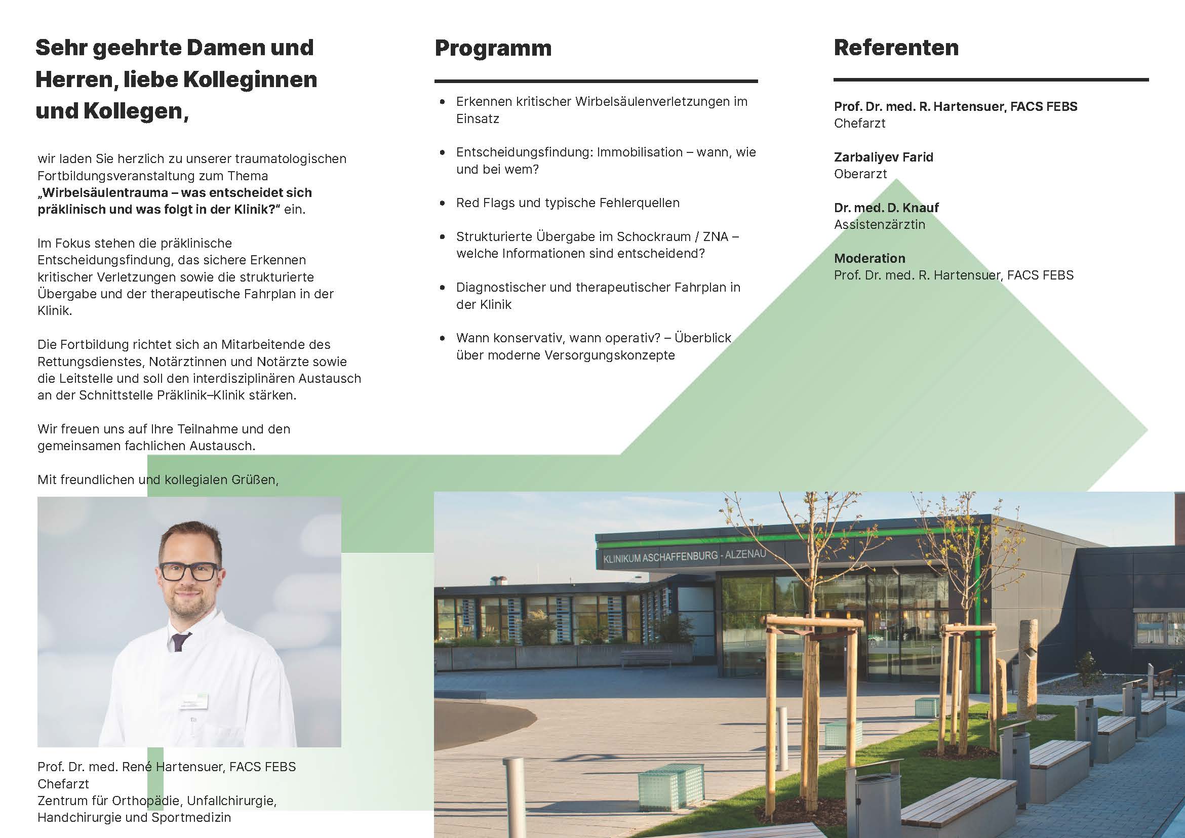 Einladung zur Fortbildung Wirbelssäulentrauma Klinikum Aschaffenburg Alzenau Seite 2