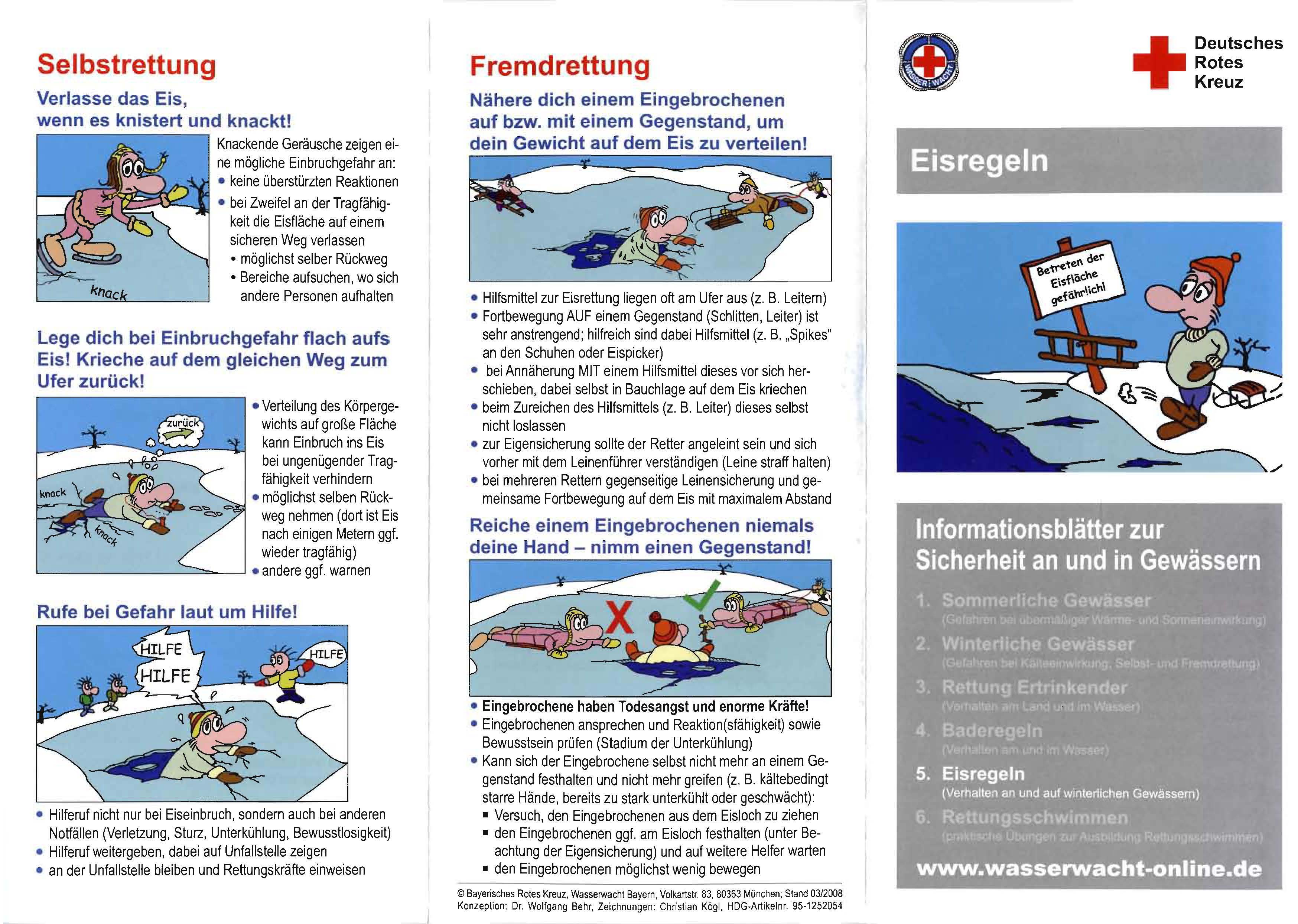 Wasserwacht Flyer mit Eisregeln Seite 1